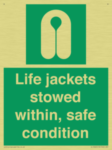 Life jackets stowed within